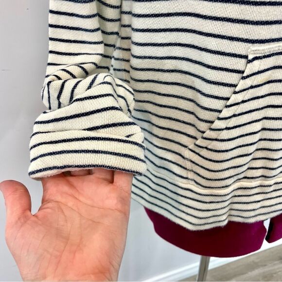 Joie Women's Super Soft Cotton Relaxed Fit Long Sleeve Striped Hoodie M - Picture 3 of 10
